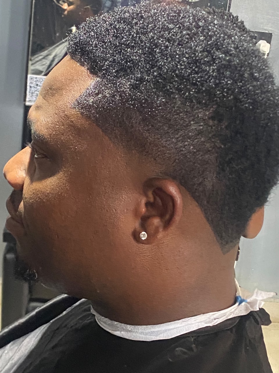 Skin fade close-up
